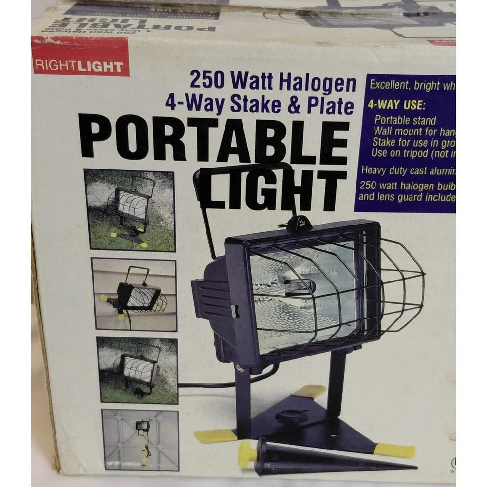 RightLight 250W Halogen Portable Work Light Model 83976 New In Box